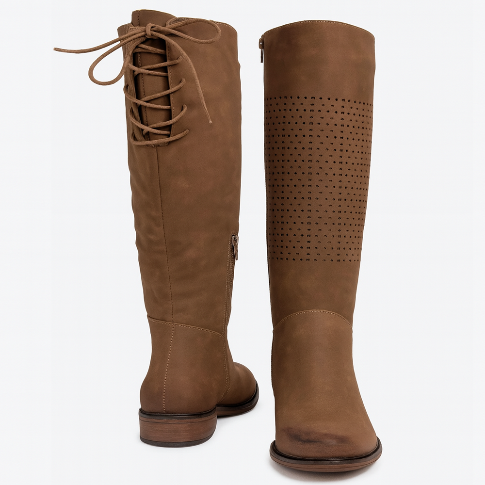 Boots W/Lace Up Back