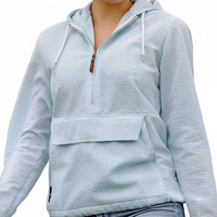 Hooded Seersucker Pullover