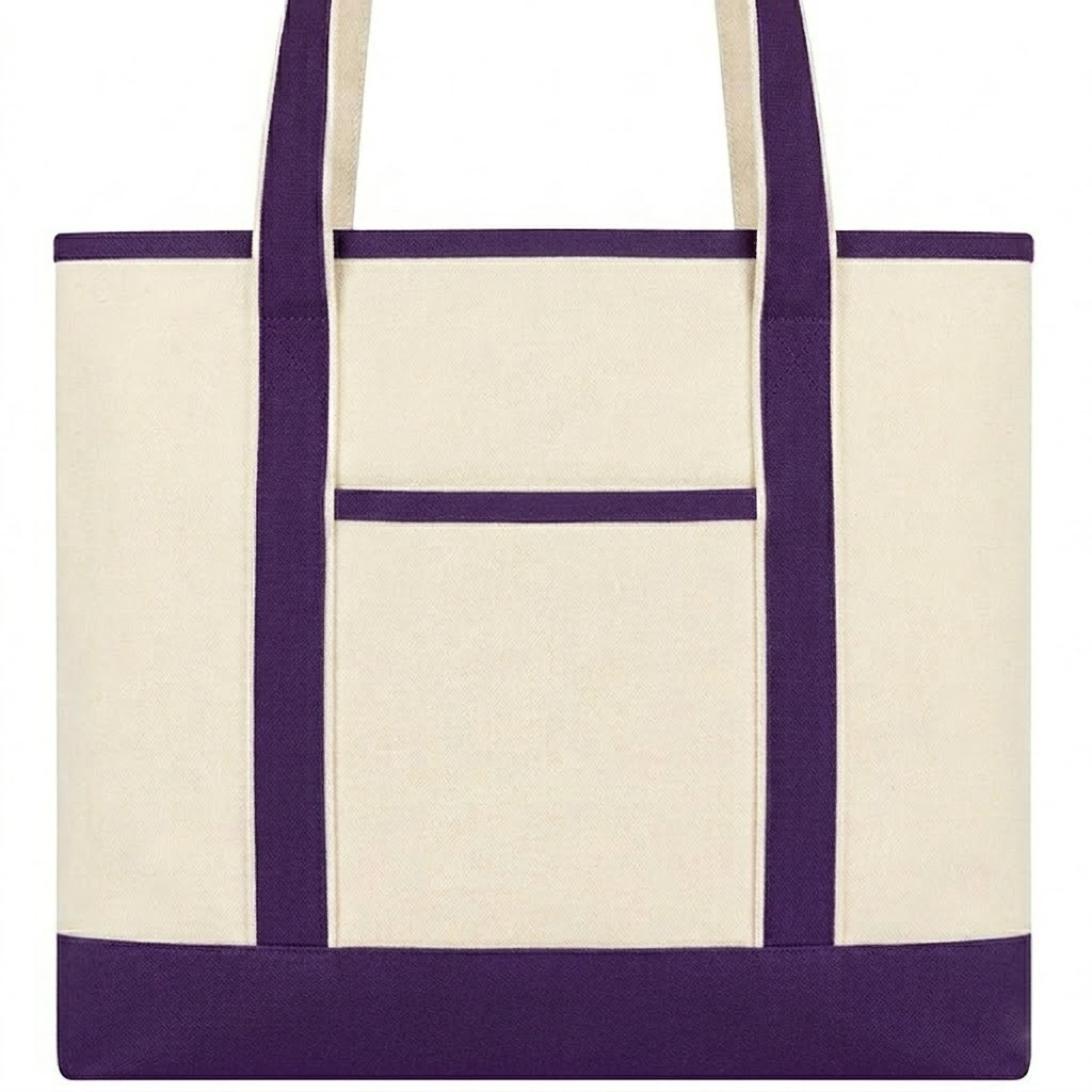 Large Canvas Boater Tote