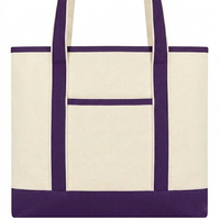 Large Canvas Boater Tote