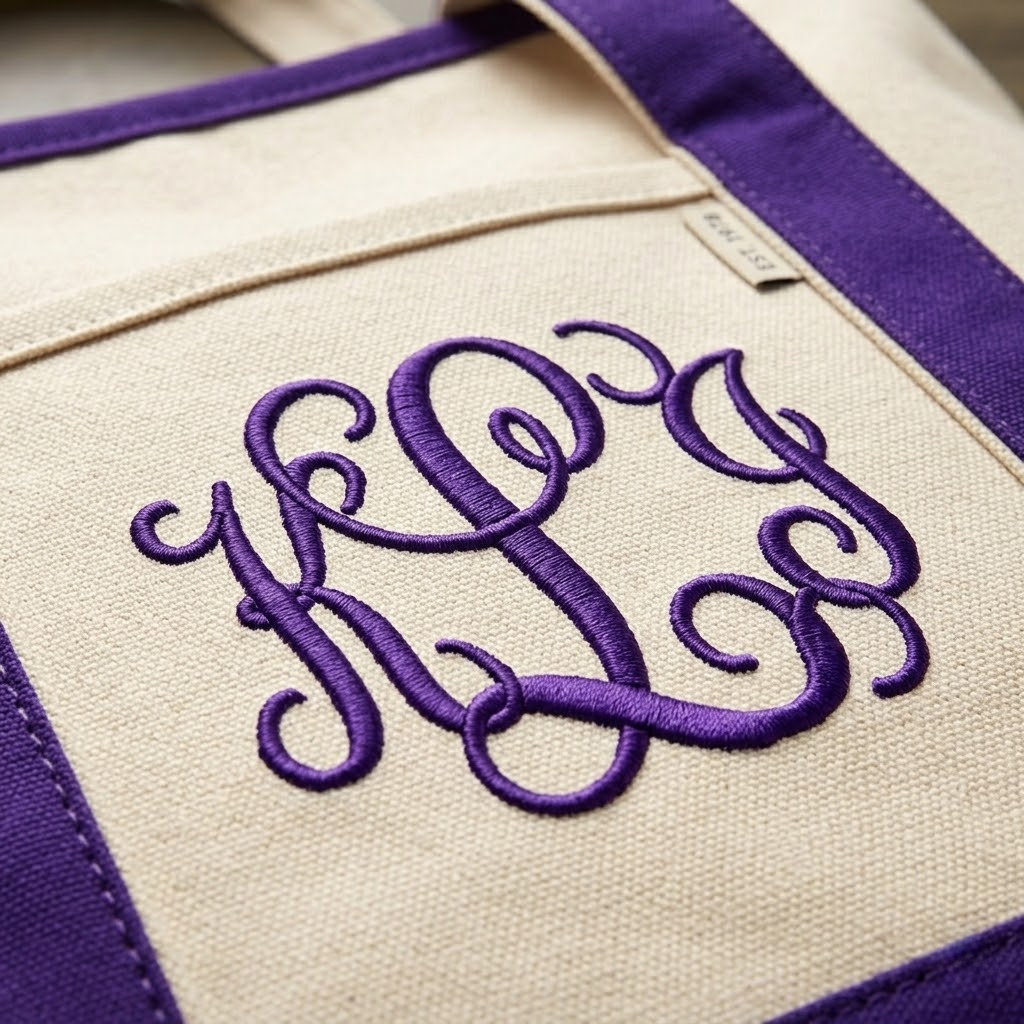Large Canvas Boater Tote
