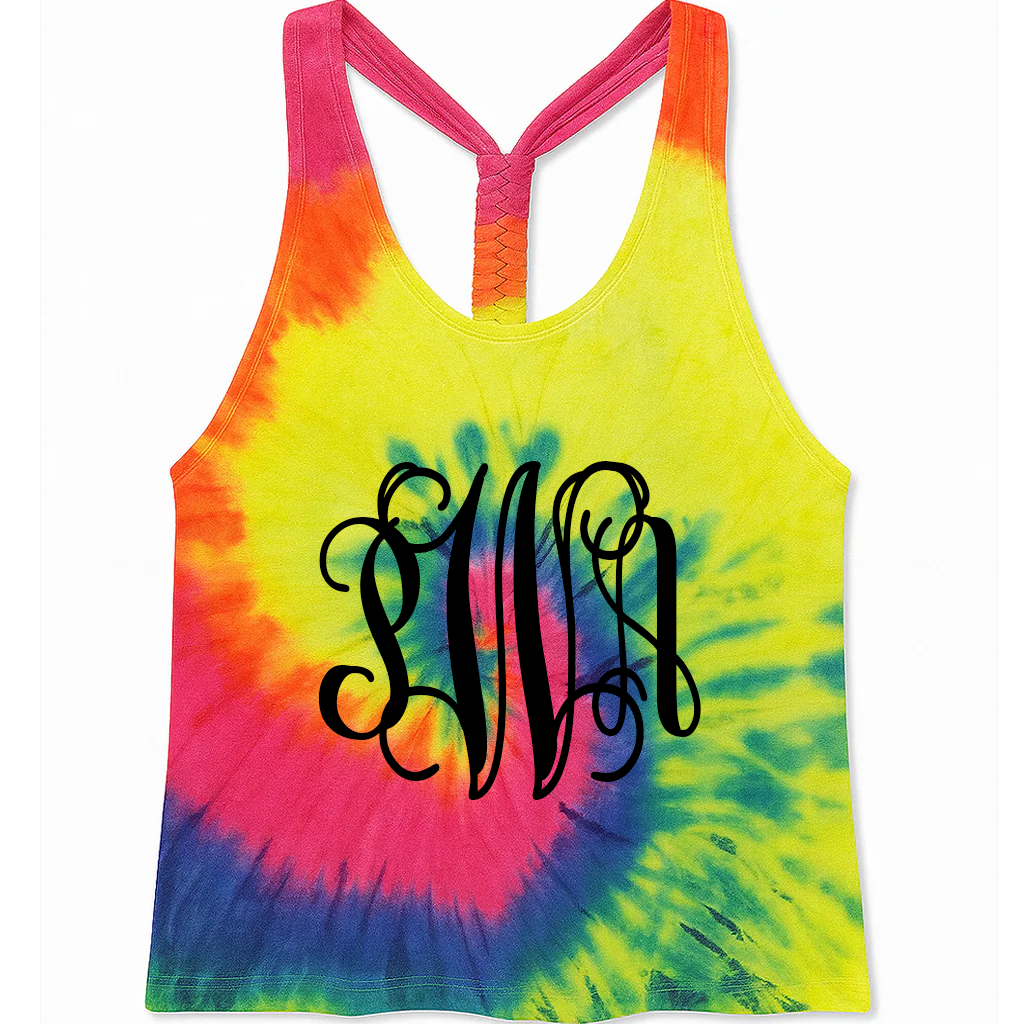 Tie Dye Braided Racerback Tank