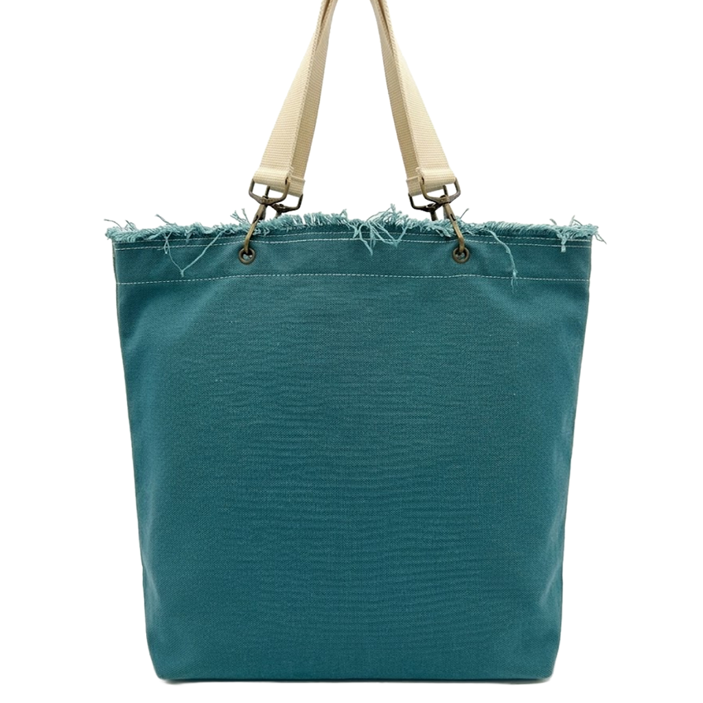 Raw-Edge Canvas Tote Bag