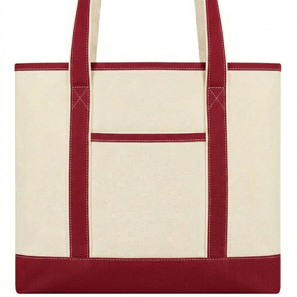 Large Canvas Boater Tote