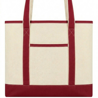 Large Canvas Boater Tote