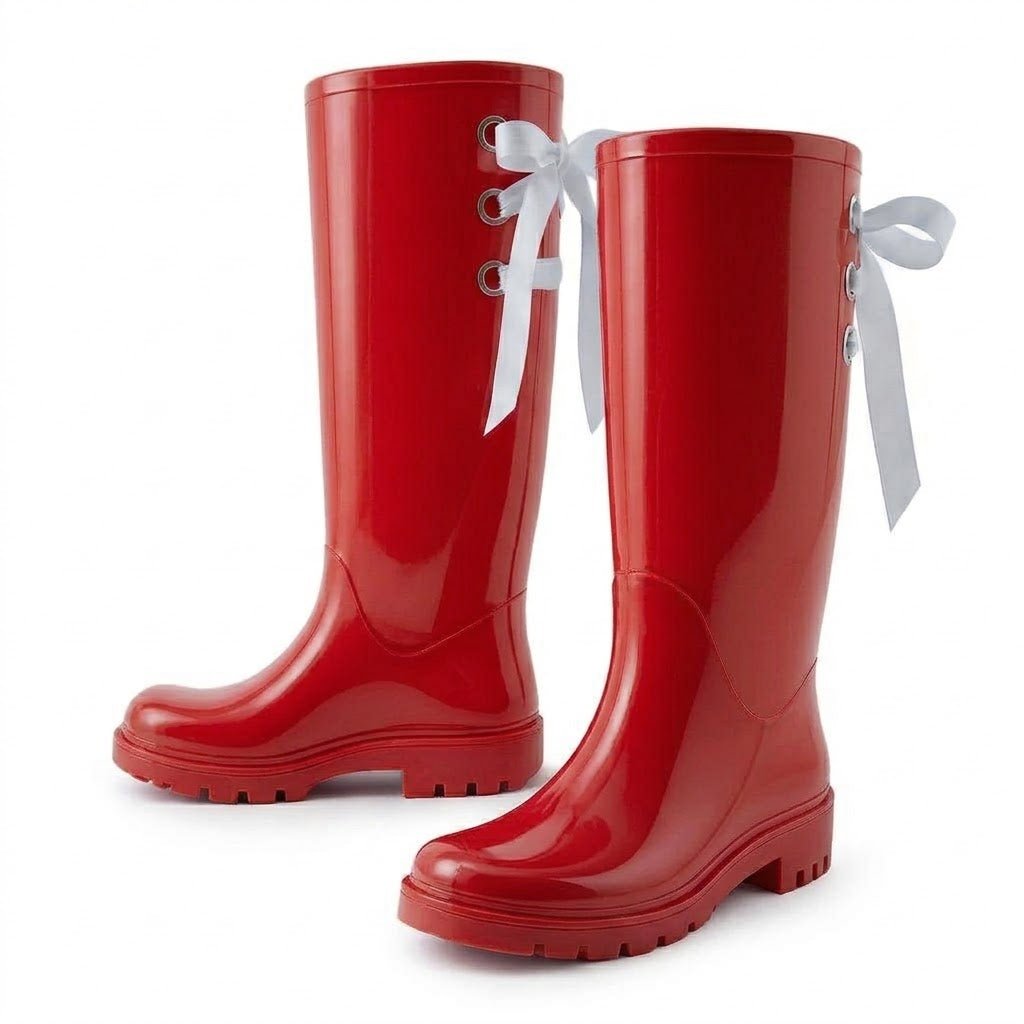 Classic Rubber Rain Boots w/Ribbon