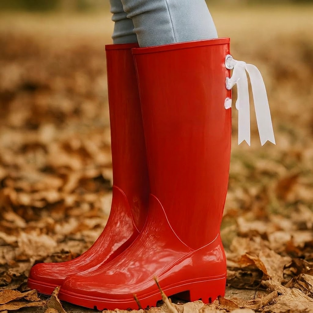 Classic Rubber Rain Boots w/Ribbon