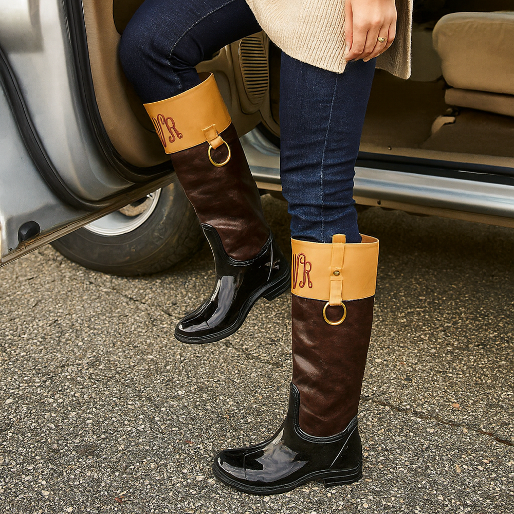 Two Tone Riding Boots