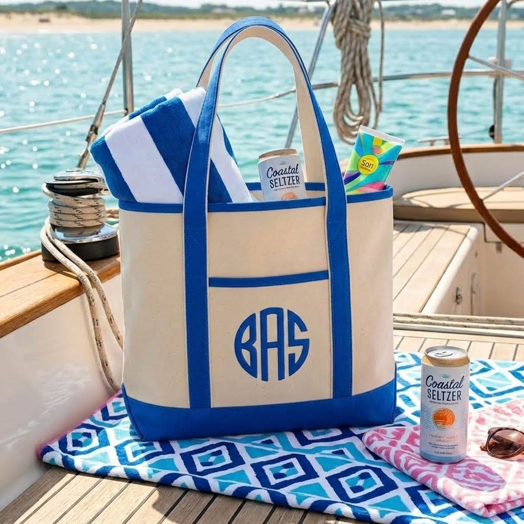Large Harbor Canvas Boater Tote