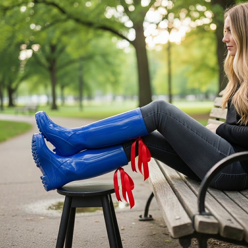 Classic Rubber Rain Boots w/Ribbon