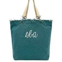 Raw-Edge Canvas Tote Bag