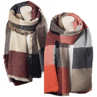 Waffle Plaid Fringe Scarf