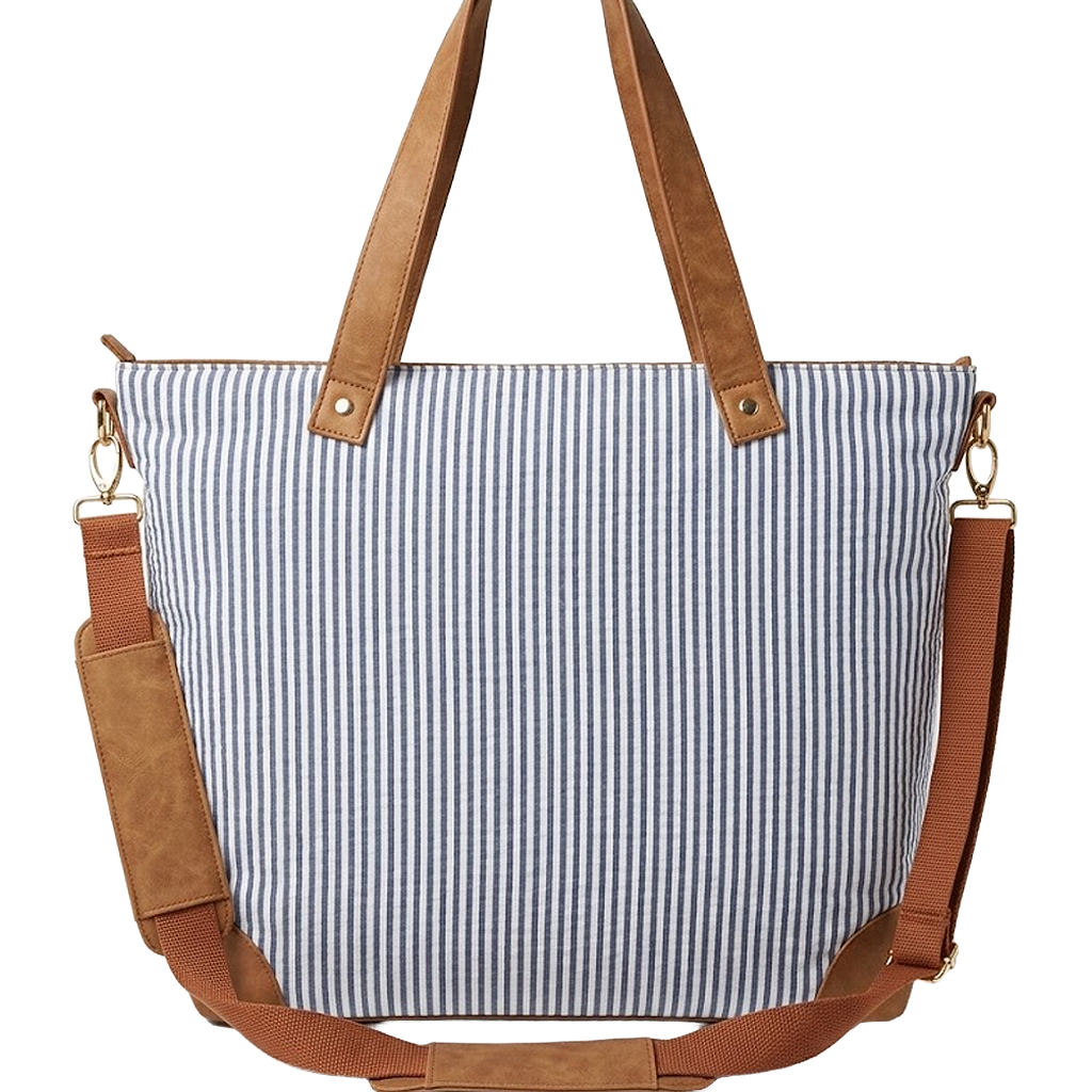 Seersucker NAVY Canvas Tote Bag