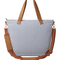 Seersucker NAVY Canvas Tote Bag