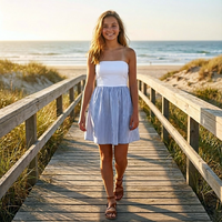 Strapless SEERSUCKER Dress