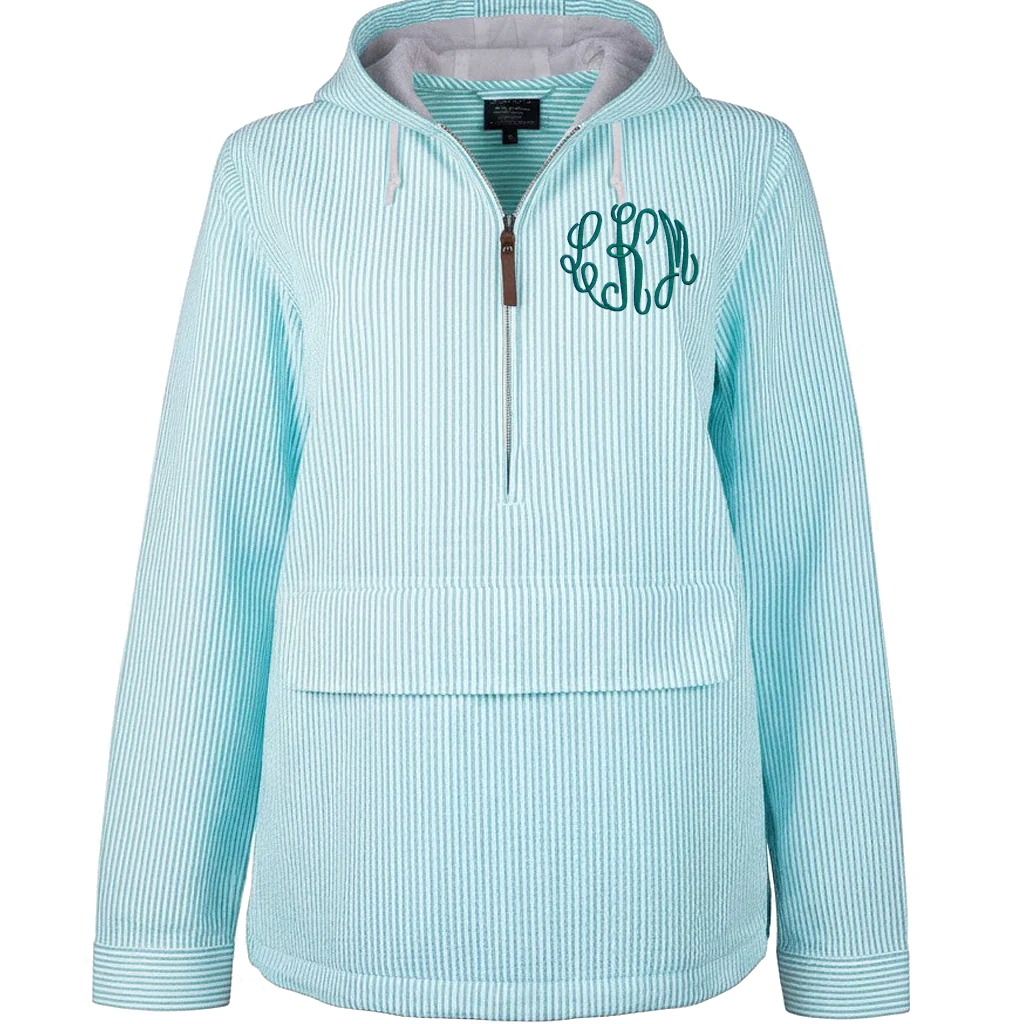 Hooded Seersucker Pullover