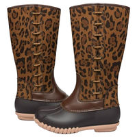 Outwood Leopard Side Lace Duck Boots