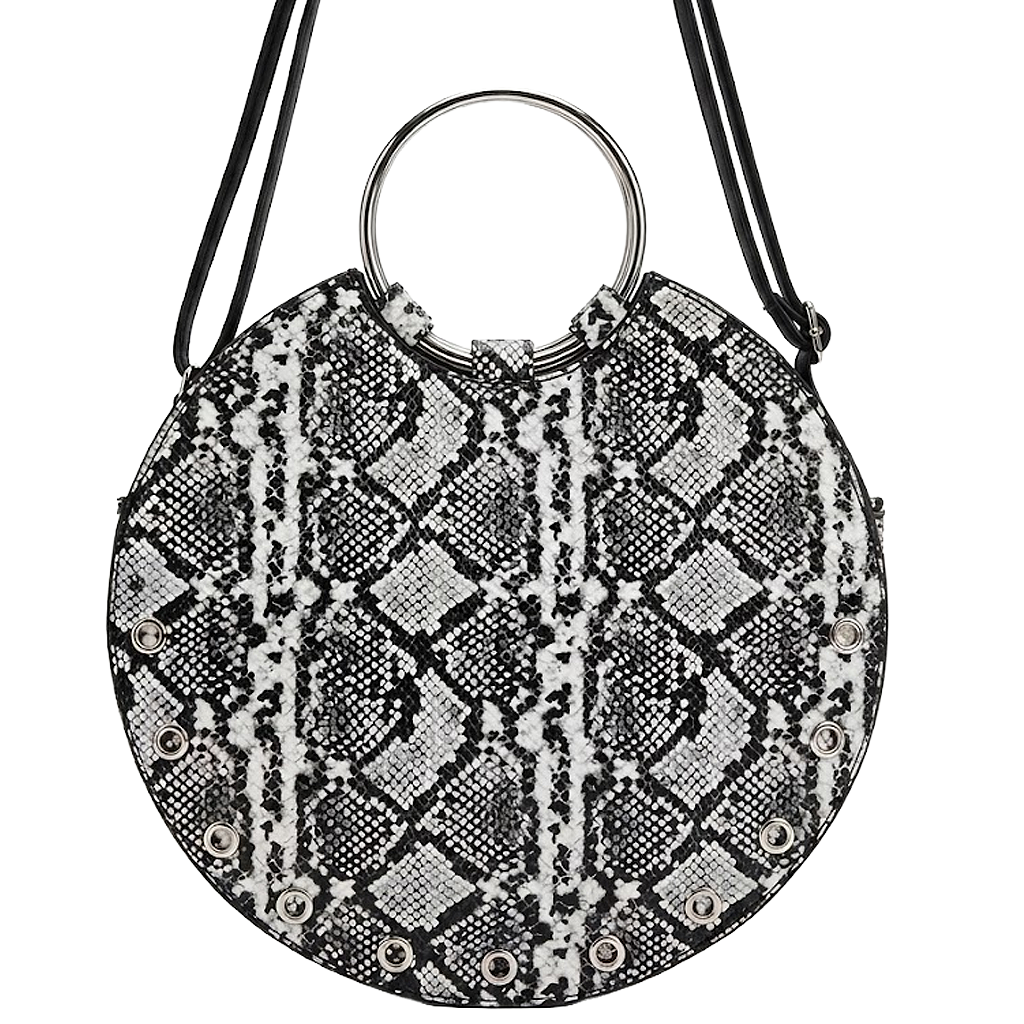 Snakeskin Circle Crossbody Purse