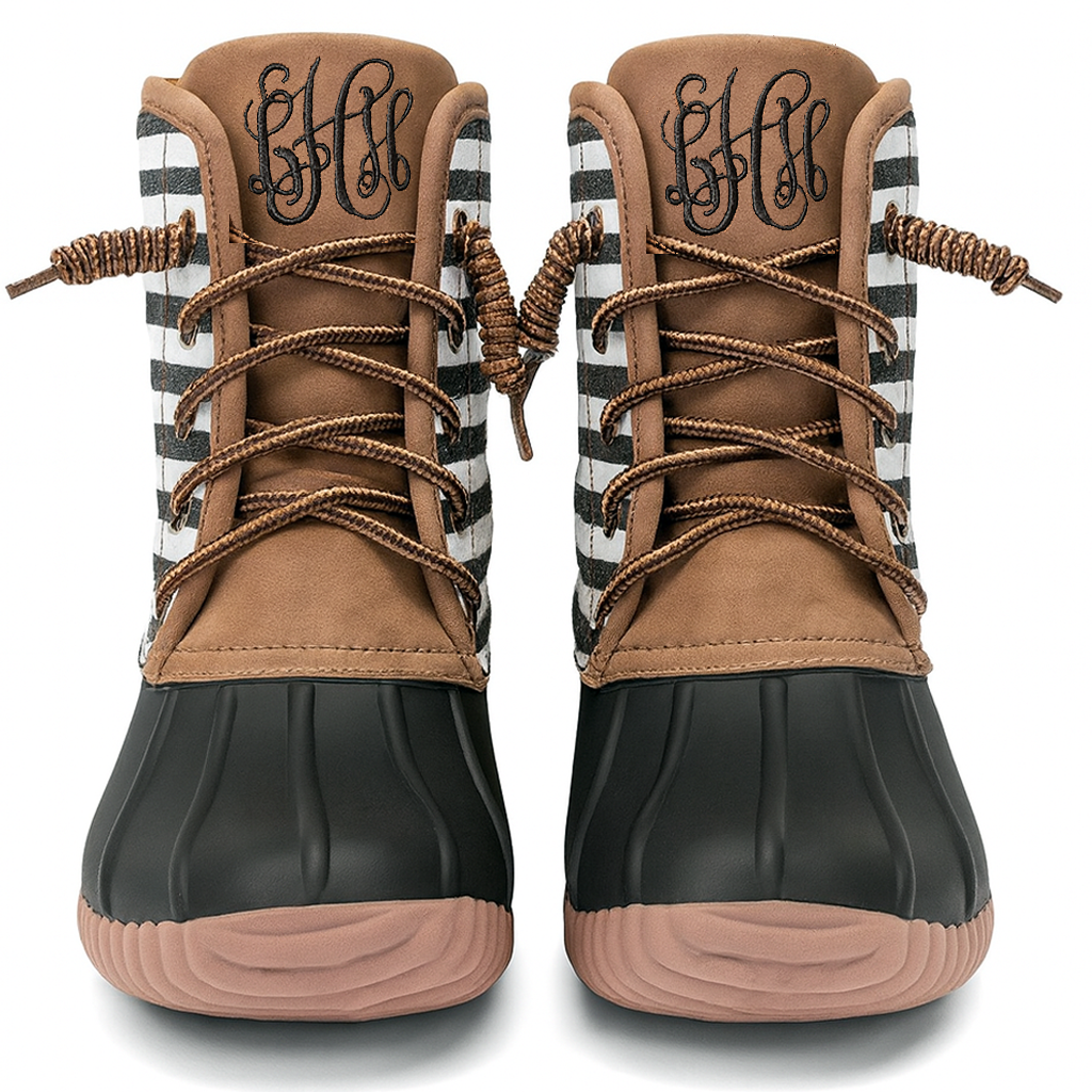 Stripe Ankle Duck Boots