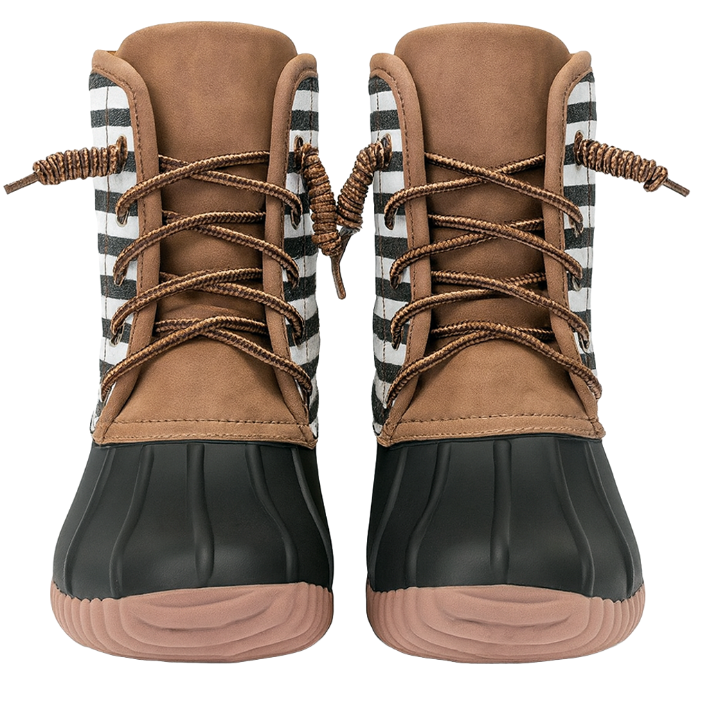 Stripe Ankle Duck Boots
