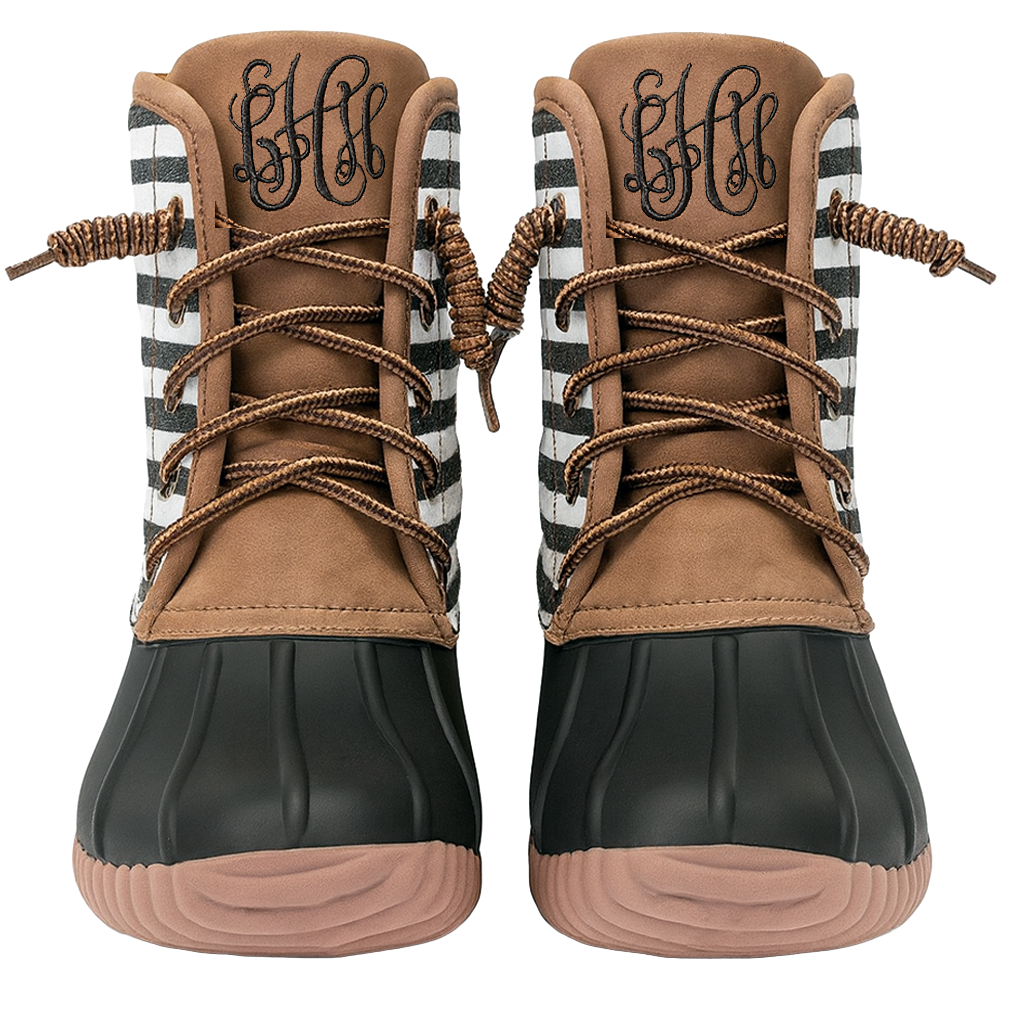 Stripe Ankle Duck Boots