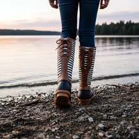 Stripe Duck Boots