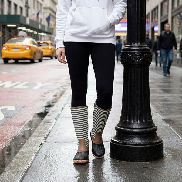 Stripe Duck Boots