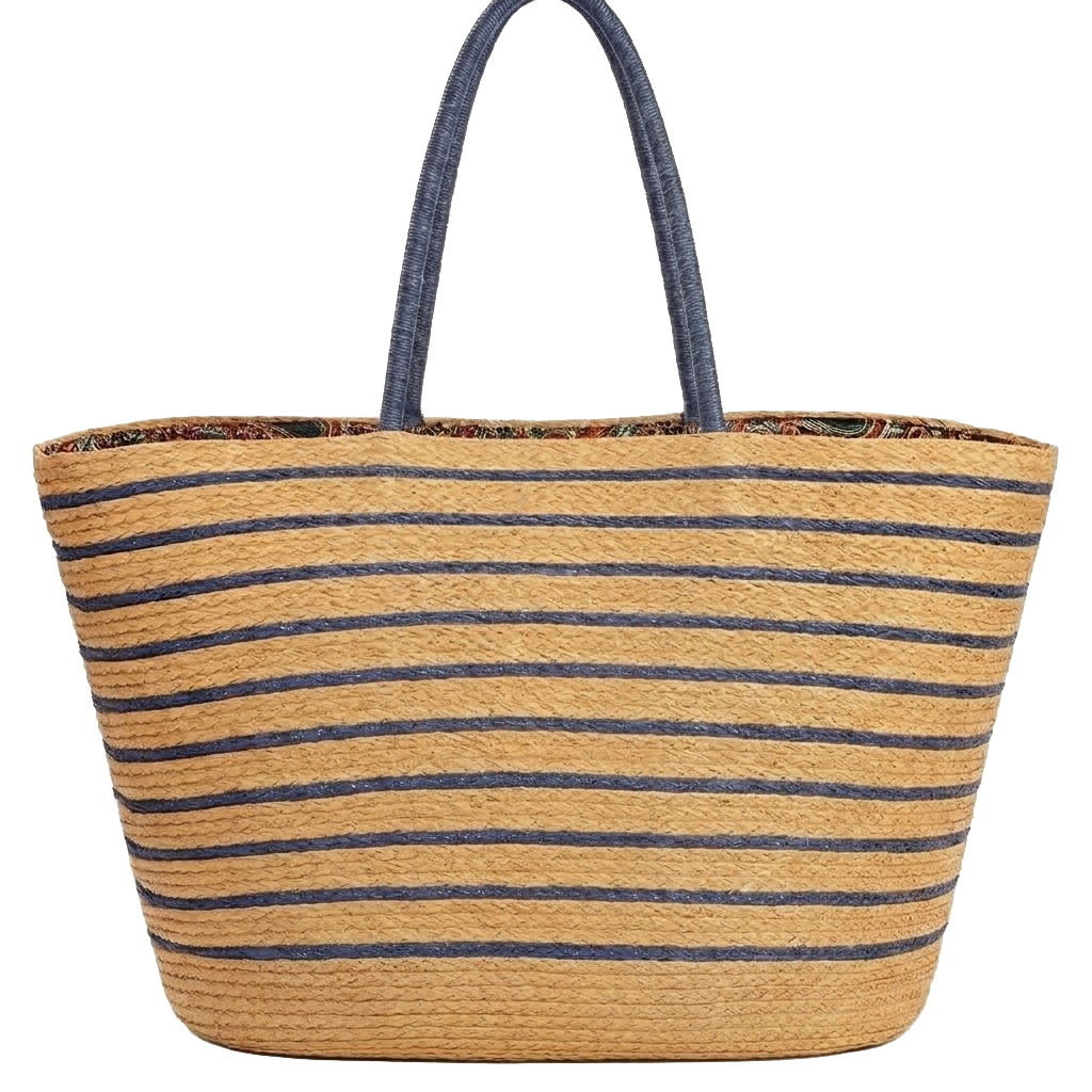 Large Stripe Beach Bag Tote