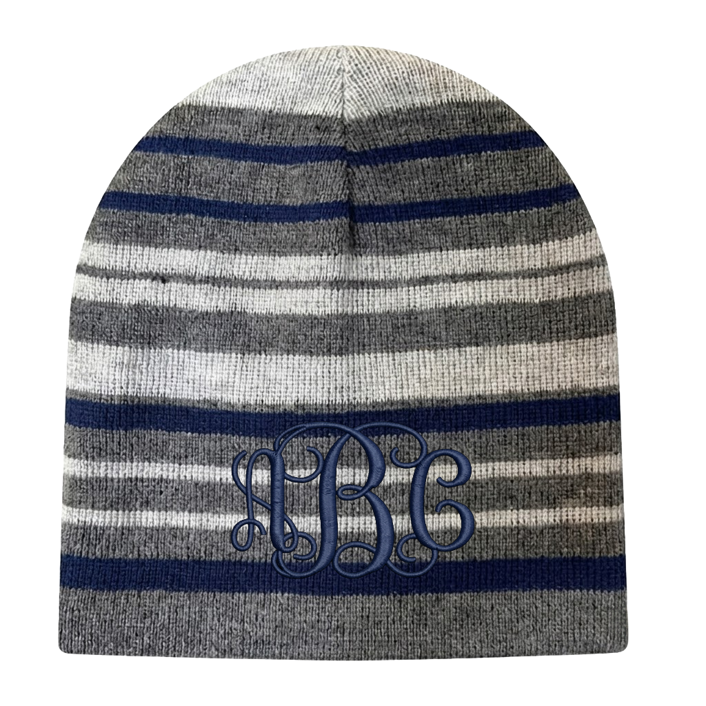 Knit Horizonal Stripe Beanie Hat