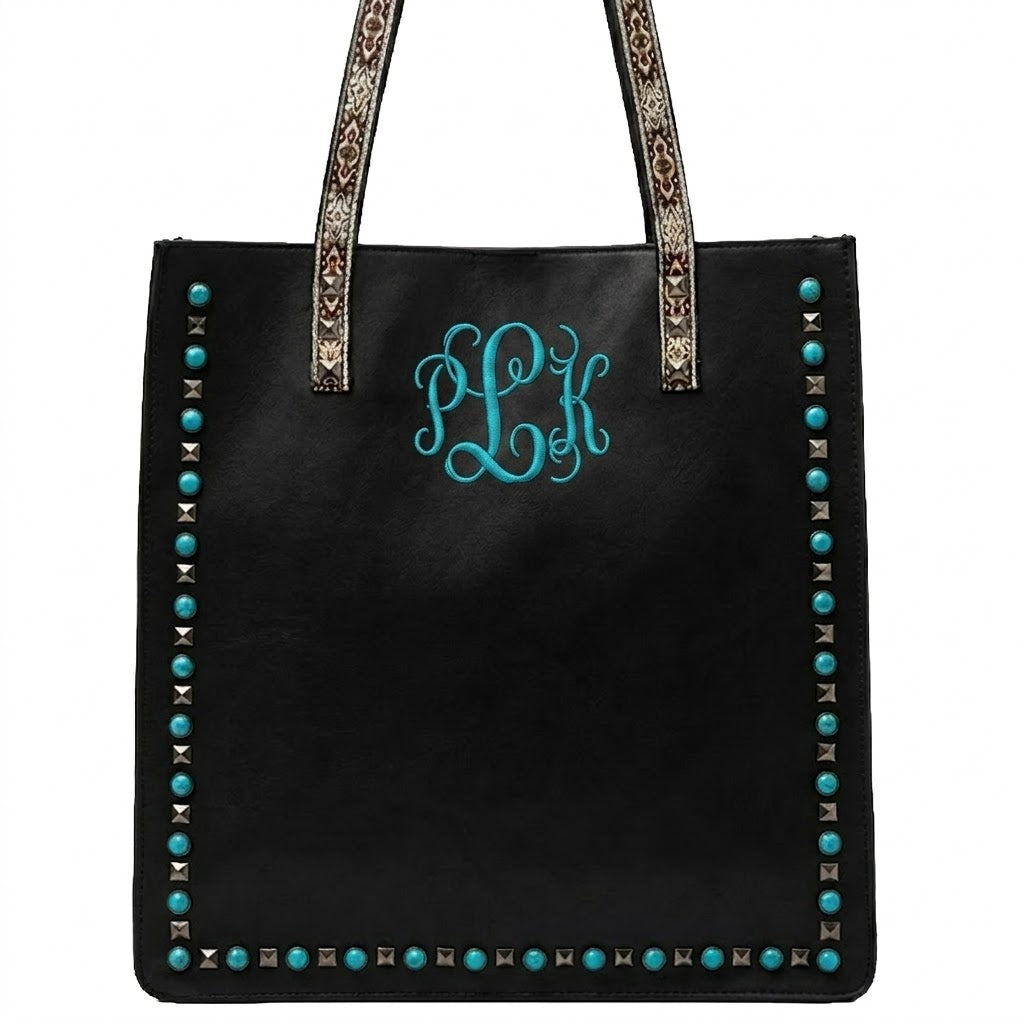 Turquoise Stud Shoulder Purse
