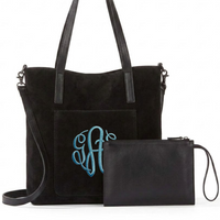 Suede Handbag w/Coin Purse