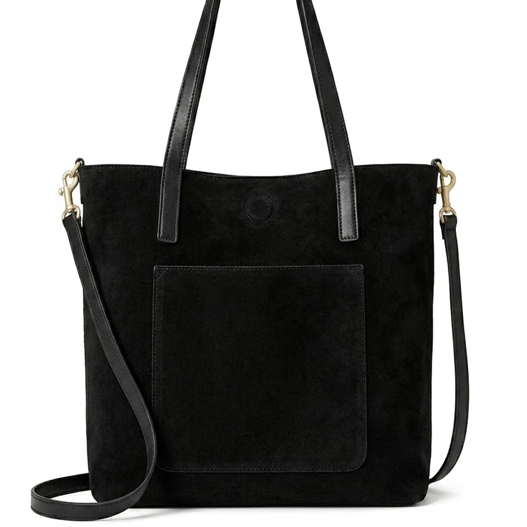 Suede Handbag w/Coin Purse
