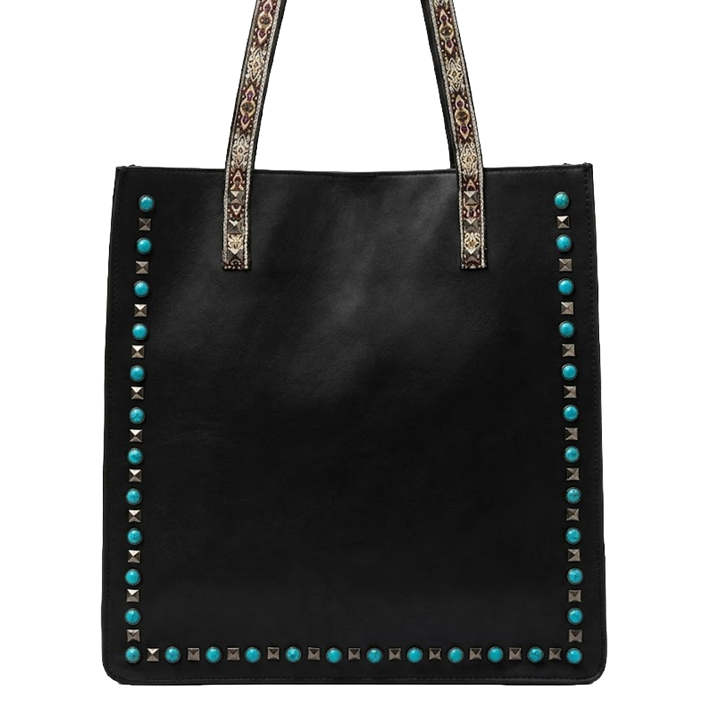 Turquoise Stud Shoulder Purse