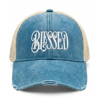 Frayed Trucker Hat - BLESSED