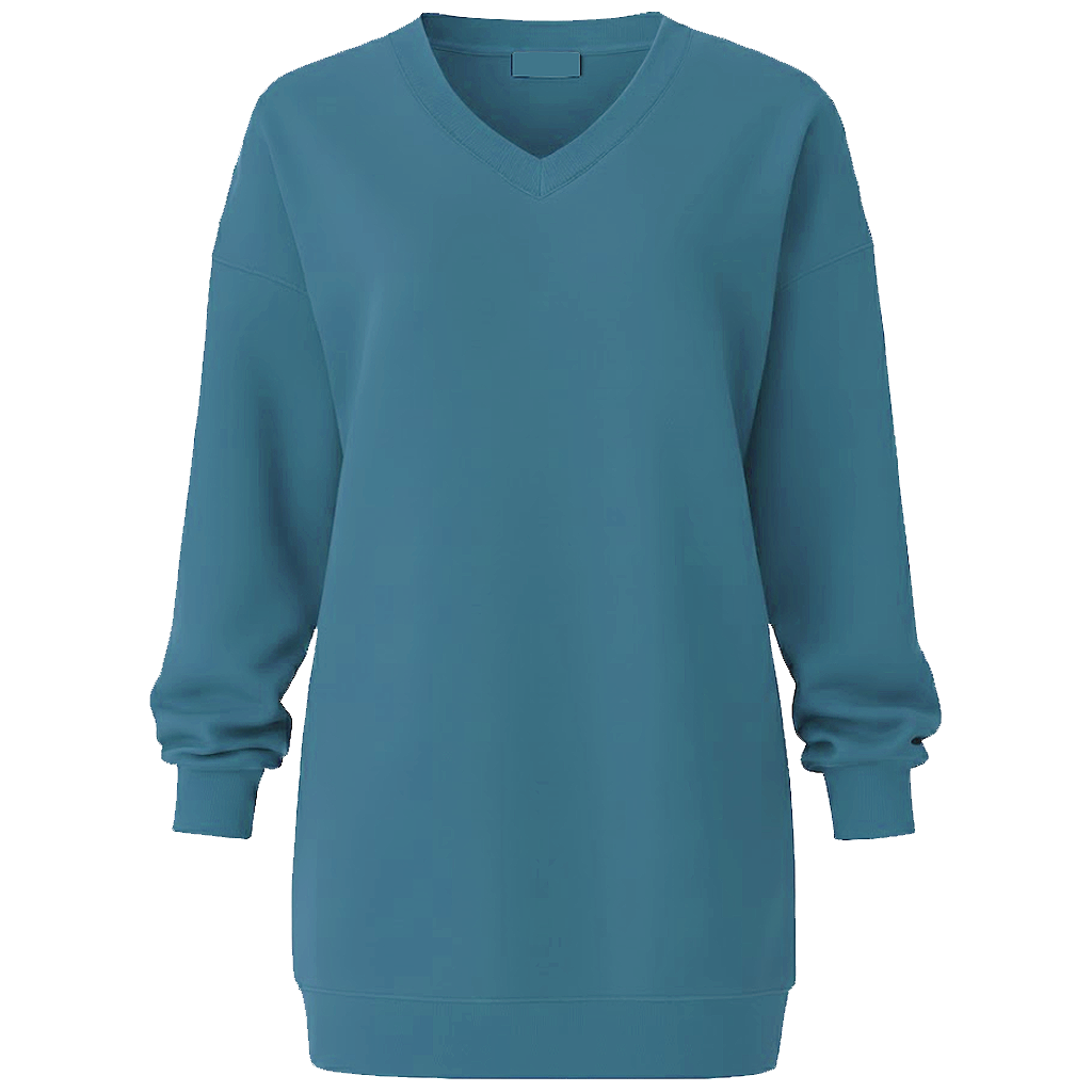 Long V-Neck Sweatshirt