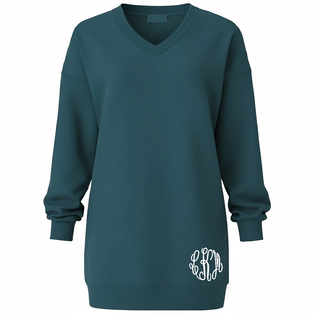 Long V-Neck Sweatshirt