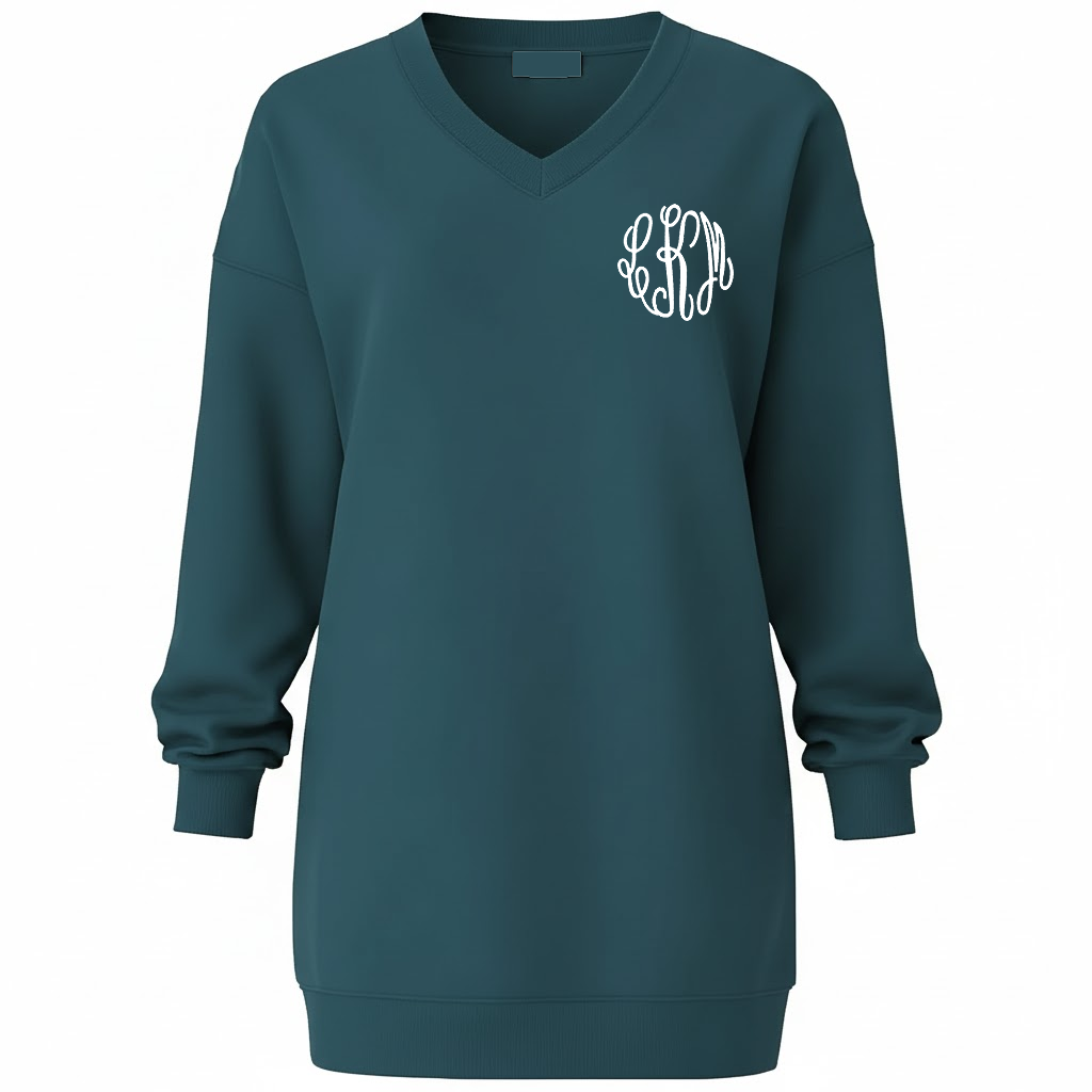 Long V-Neck Sweatshirt