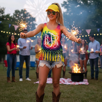Tie Dye Fringe Tank Top