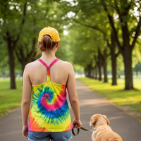 Tie Dye Braided Racerback Tank