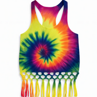 Tie Dye Fringe Tank Top