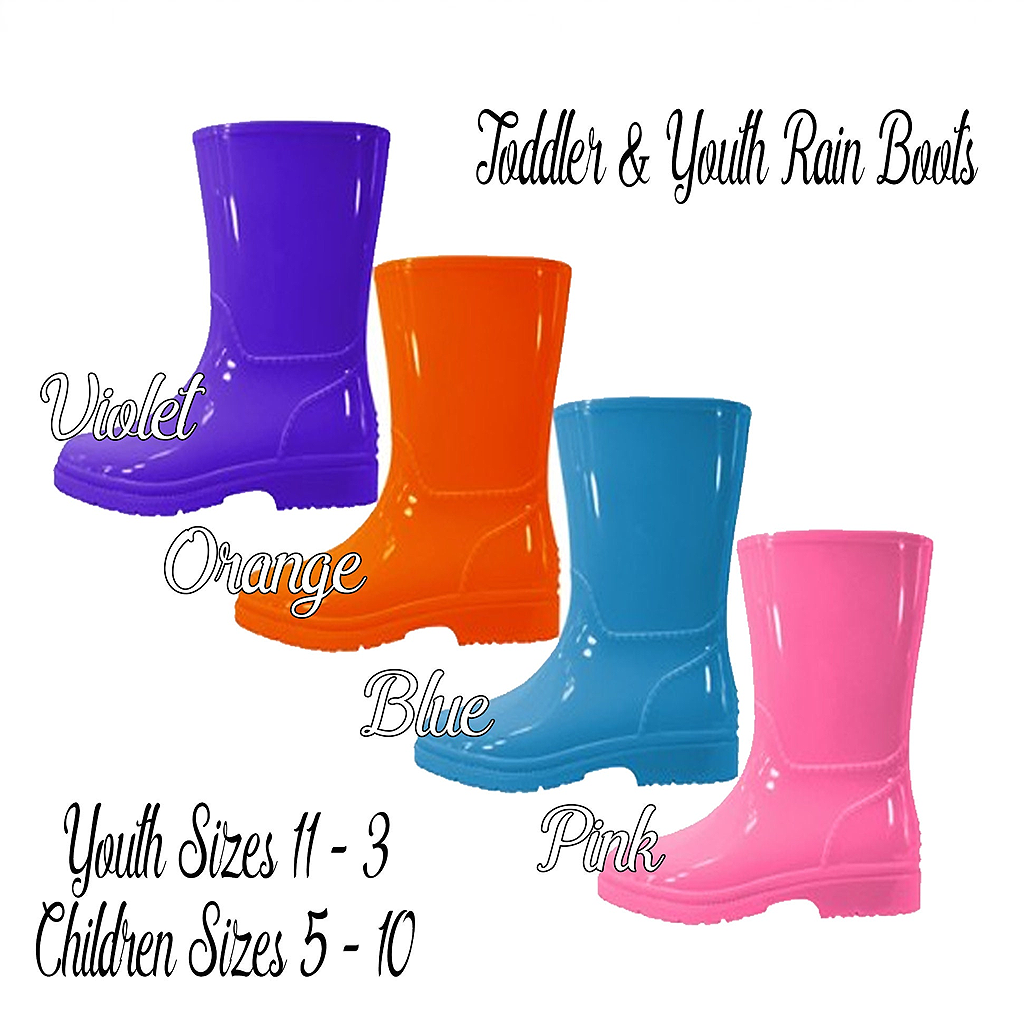 Children's Rubber Rain Boots w/Ribbon