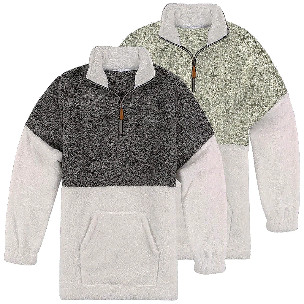 Two Tone Sherpa Pullover