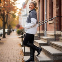 Two Tone Sherpa Pullover