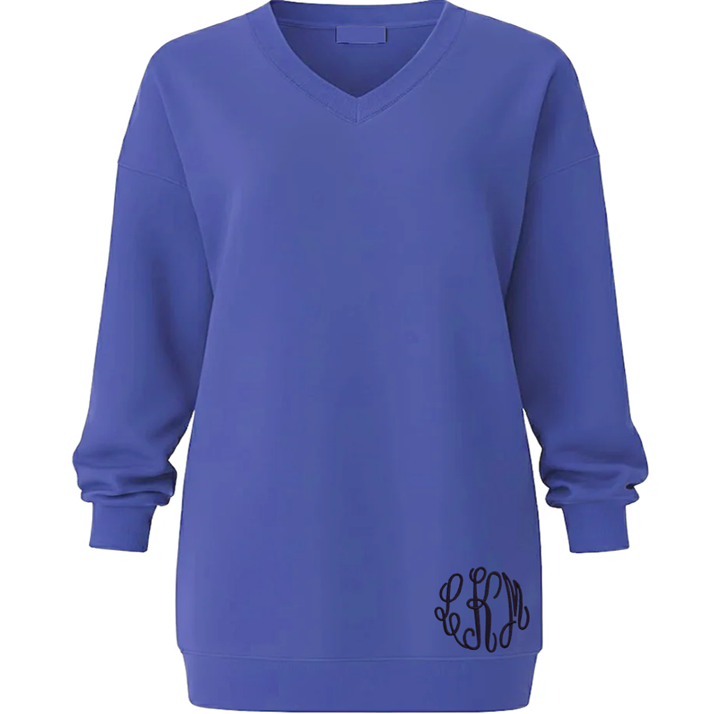 Long V-Neck Sweatshirt