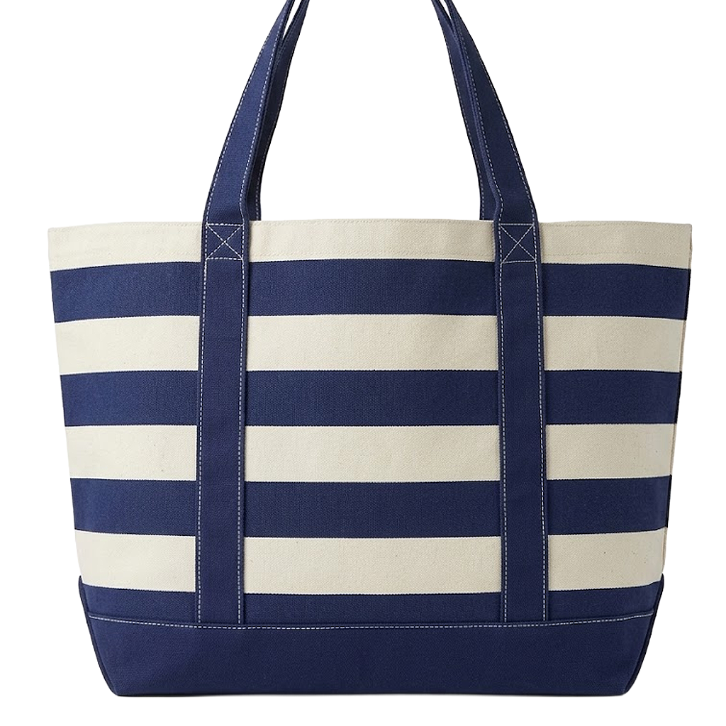 Haul-It-All Stripe Canvas Beach Tote Bag