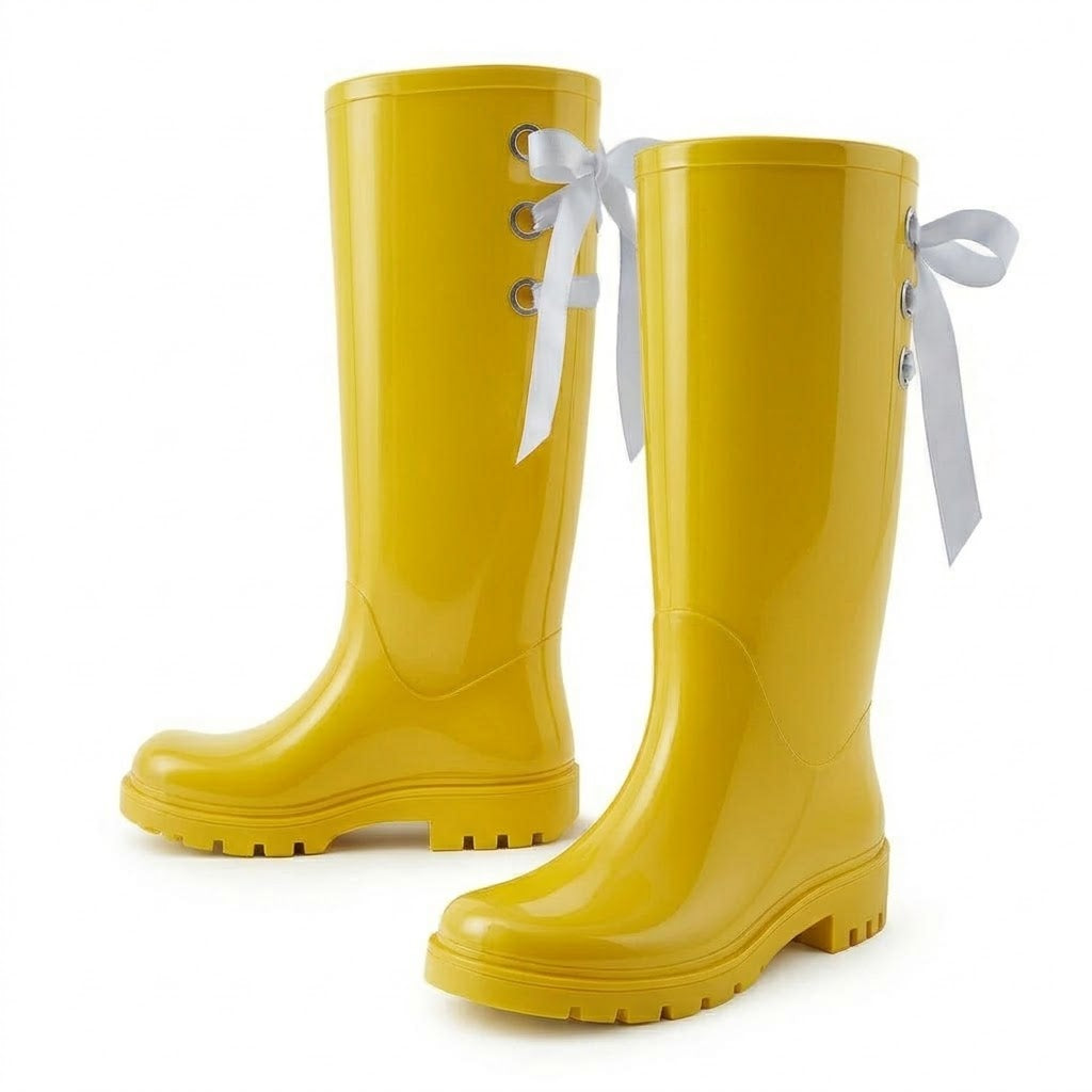 Classic Rubber Rain Boots w/Ribbon