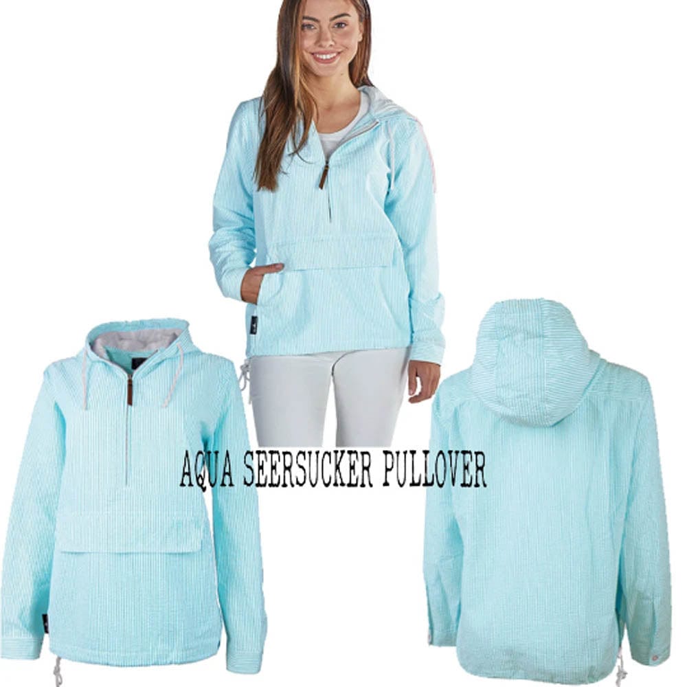 Hooded Seersucker Pullover