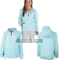 Hooded Seersucker Pullover