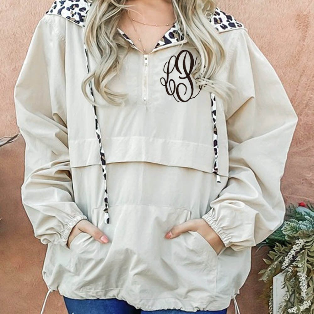 Leopard Windbreaker - BEIGE