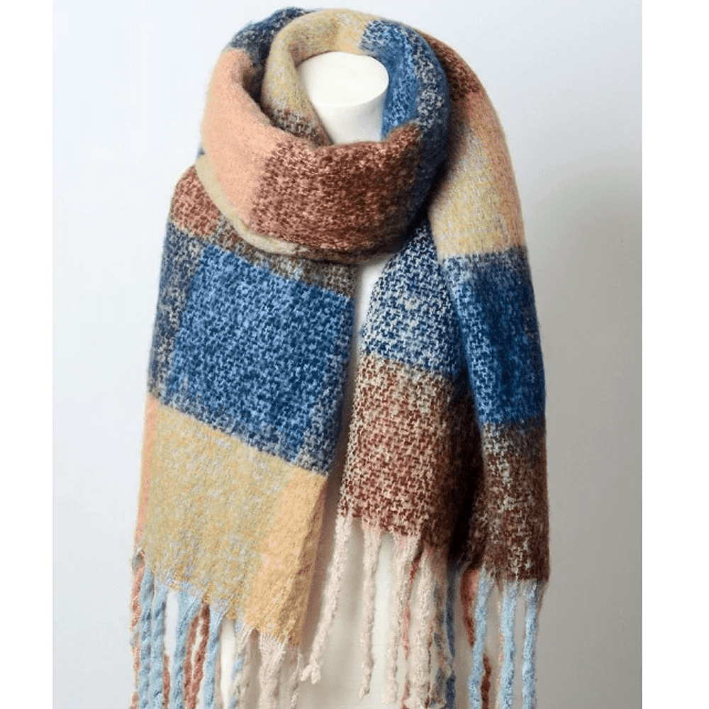 Color Block Tassel Scarf